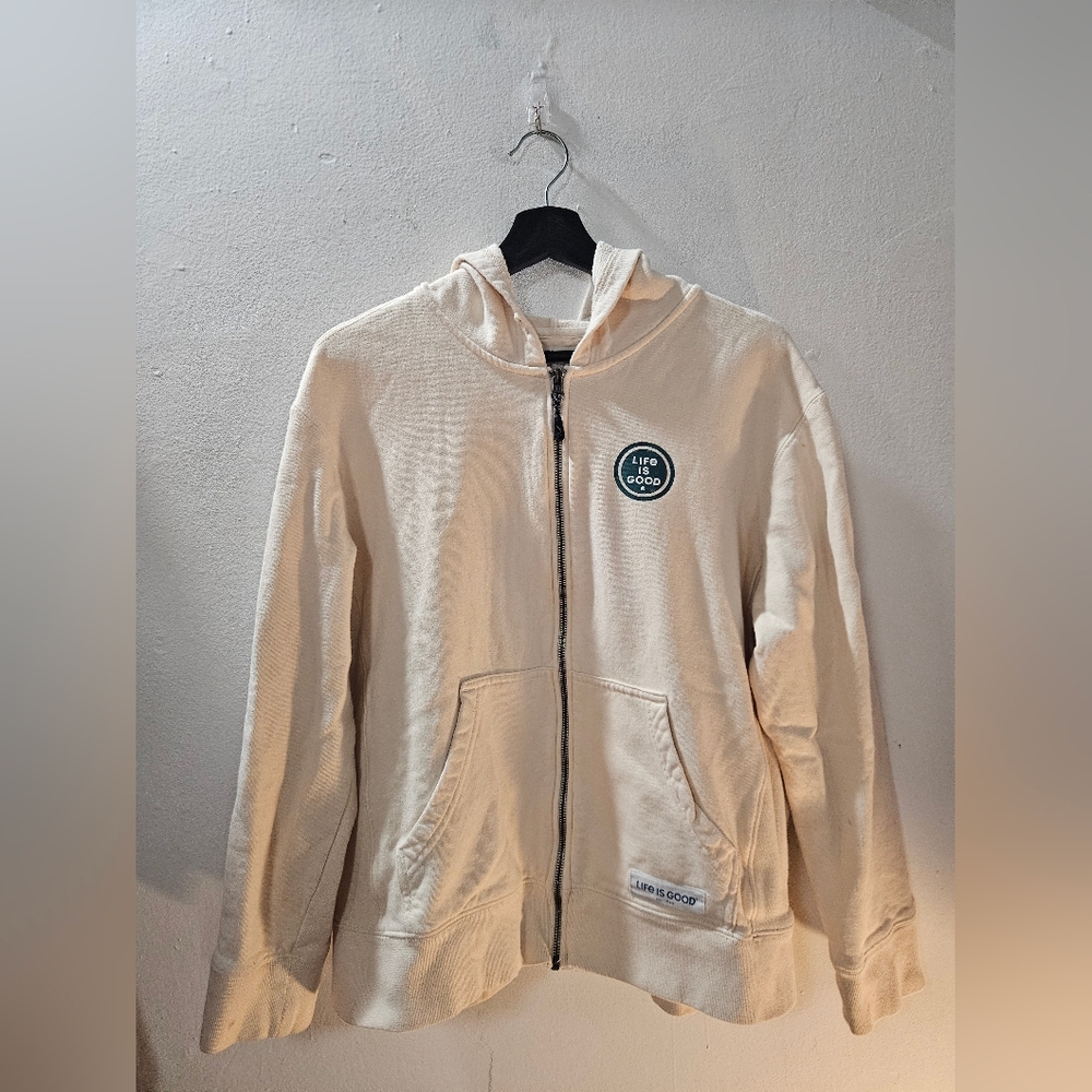 Life Is Good Putty Daisy Full Zip Hooded Jacket
